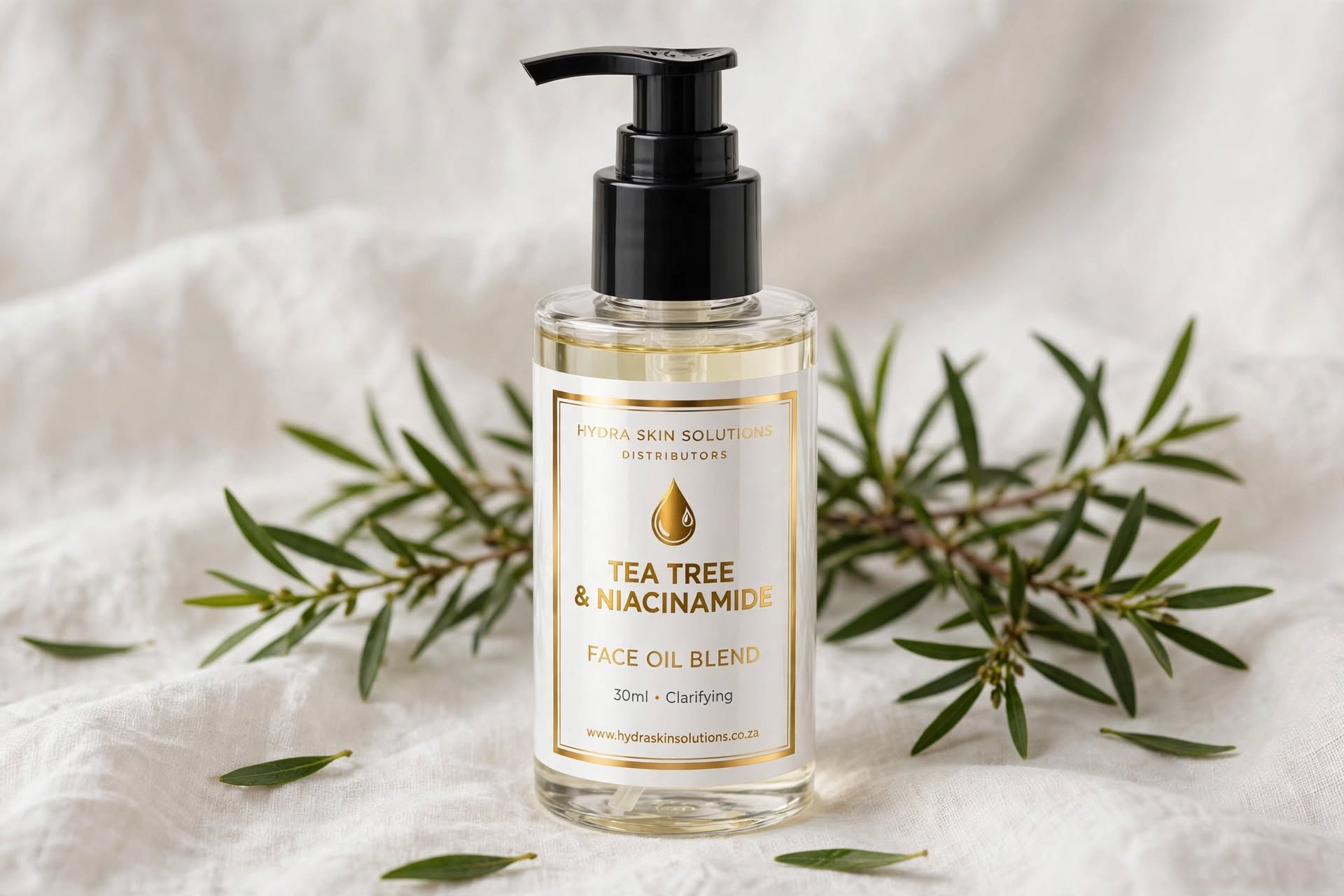 Tea Tree & Niacinamide Face Oil Blend 30ml Clarifying Airless